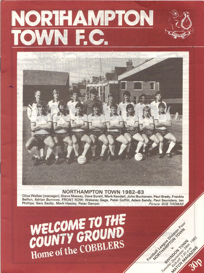 <b>Tuesday, September 28, 1982</b><br />vs. Northampton Town (Away)